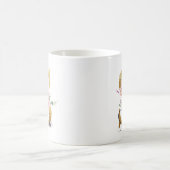 Elegantes Rosa Floral Gold Letter Monogram S Kaffeetasse (Mittel)