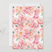 Elegantes Rosa Floral Gold Quinceñera Einladung (Rückseite)