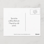 Elegantes Rosa Floral Ihr Foto Danke Postcard Postkarte (Rückseite)