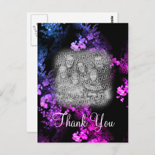 Elegantes Rosa Floral Ihr Foto Danke Postcard Postkarte