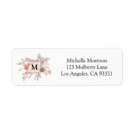 Elegantes Rosa Floral Monogramm