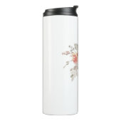 Elegantes Rosa Floral Monogramm Thermosbecher (Nach links gedreht)