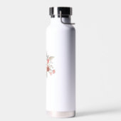 Elegantes Rosa Floral Monogramm Trinkflasche (Links)