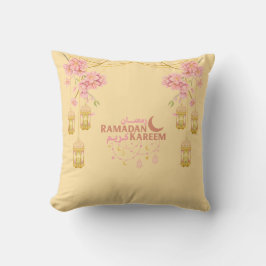 Elegantes rosa Floral Ramadan Kareem Lantern Pillo Kissen