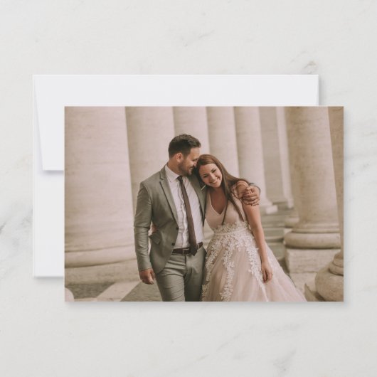 Elegantes Rosa Floral Wedding Foto Dankeskarte (Rückseite)