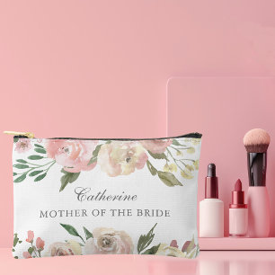 Elegantes Rosa Florales Brautmutter-Geschenk Zubehörtasche