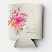 Elegantes, rosa, florales Brautparty Dosenkühler (Vorderseite)