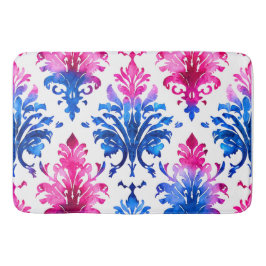 Elegantes rosa, florales Damasketmuster Badematte