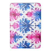 Elegantes rosa, florales Damasketmuster Badematte (Vorderseite Vertikal)