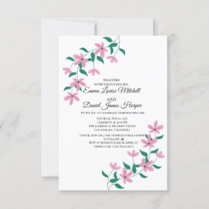 Elegantes rosa Florales  Einladung