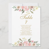 Elegantes rosa, florales Gold Hochzeitsdiagramm (Vorderseite)