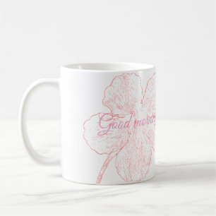 Elegantes rosa florales Guten Morgen Bella Kaffeetasse