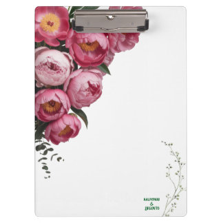 Elegantes rosa florales Hochzeit Willkommensschild Klemmbrett