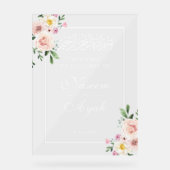 Elegantes rosa florales islamisches arabisches Par Acrylschild (Vorderseite)