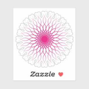 Elegantes rosa florales Mandala Aufkleber