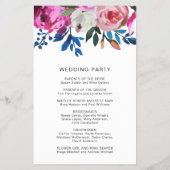 Elegantes, rosa florales, modernes Hochzeitsprogra Flyer (Hinten)