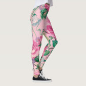 Elegantes, rosa, florales Muster Leggings (Rechts)