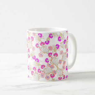 Elegantes rosa, florales, nahtloses Muster Kaffeetasse