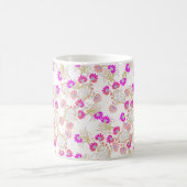 Elegantes rosa, florales, nahtloses Muster Kaffeetasse (Mittel)