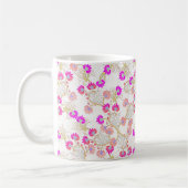 Elegantes rosa, florales, nahtloses Muster Kaffeetasse (Links)