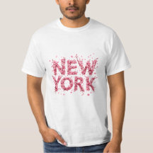 Elegantes rosa florales New York individuelles T-