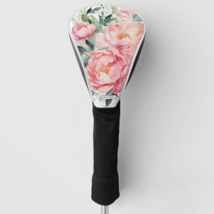 Elegantes rosa florales personalisiertes Golfgesch Golf Headcover