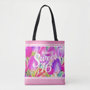 Elegantes rosa, florales Wasser mit rosafarbener O Tasche