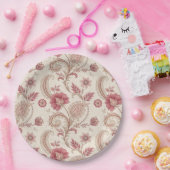 Elegantes rosa florales Whimsical  Pappteller (Party)