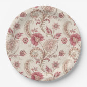 Elegantes rosa florales Whimsical  Pappteller (Vorderseite)