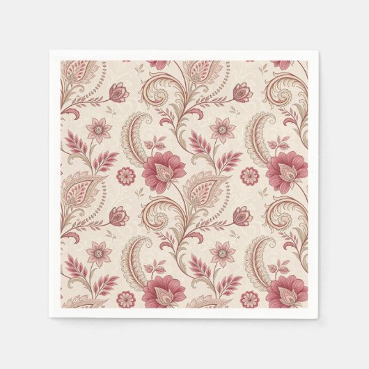 Elegantes rosa florales Whimsical Serviette (Vorderseite)