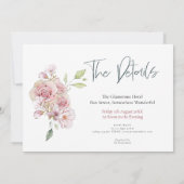 Elegantes Rosa Florals Frame Glam Hen Party Einladung (Rückseite)