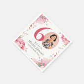 Elegantes Rosa Foto 60. Geburtstagsparty Serviette (Ecke)