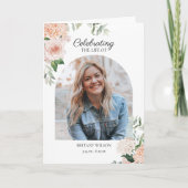 Elegantes Rosa Foto Beerdigung Gedenkmal Programm (Vorderseite)