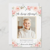 Elegantes Rosa Foto Beerdigung Gedenkstätte Dankeskarte (Vorderseite)