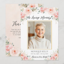 Elegantes Rosa Foto Beerdigung Gedenkstätte