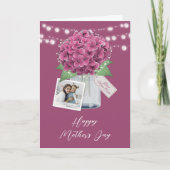 Elegantes Rosa Foto Frohes Muttertag Karte (Vorderseite)