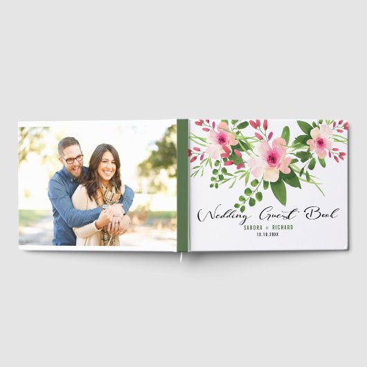 Elegantes rosa Foto Gästebuch (Voll)