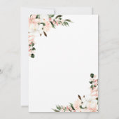 Elegantes rosa Foto mit floraler Beteiligung Einladung (Rückseite)