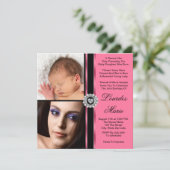 Elegantes rosa Foto Quinceanera Einladung (Stehend Vorderseite)