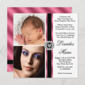 Elegantes rosa Foto Quinceanera Einladung (Vorne/Hinten)