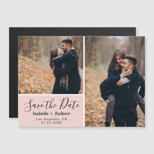 Elegantes rosa Foto Save the Date Magneteinladung