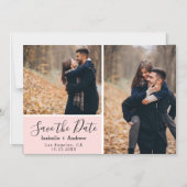 Elegantes rosa Foto Save the Date Magneteinladung (Vorderseite)