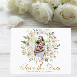 Elegantes Rosa Foto Save the Date Postkarte