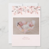 Elegantes rosa Foto Taufe Einladung (Rückseite)