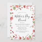 Elegantes rosa Frühlingsbrunch der Blumenmutter Einladung (Vorderseite)
