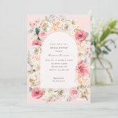 Elegantes, rosa Frühlingsgarten Brautparty Einladung (Stehend Vorderseite)