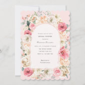 Elegantes, rosa Frühlingsgarten Brautparty inv Einladung (Vorderseite)