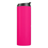 Elegantes, rosa Fuchsia individuelle Name-Monogram Thermosbecher (Nach links gedreht)