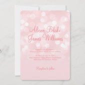 Elegantes Rosa funkelndes Bokeh Hochzeit Einladung (Vorderseite)