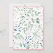 Elegantes Rosa Garden Blume Brautparty Einladung (Rückseite)